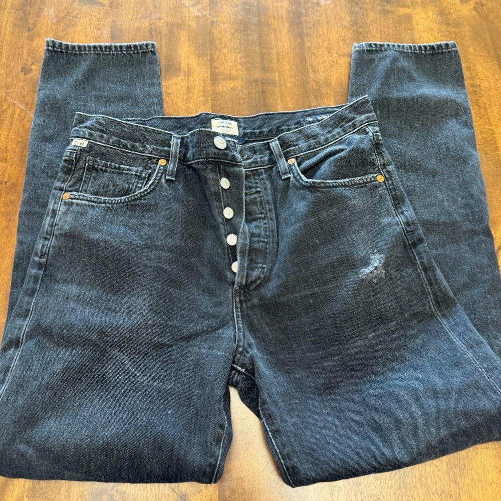 Citizens Against Humanity Liya High arose Classic Fit Crop Black Jeans 27